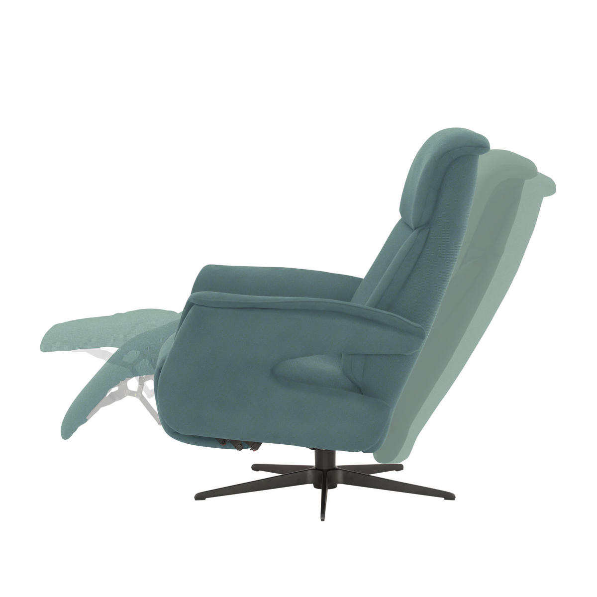 RELAXSESSEL in Textil Petrol  - Petrol/Schwarz, Design, Textil/Metall (78/101/88cm) - Welnova