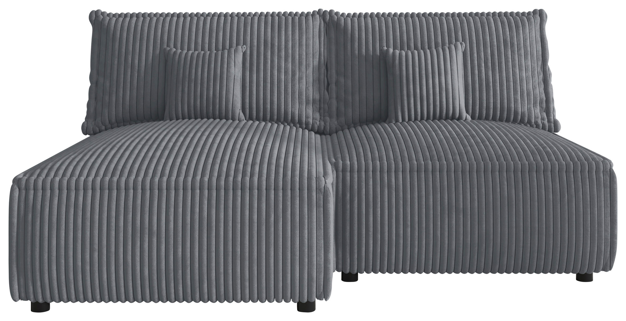 ECKSOFA  in Cord Grau  - Schwarz/Grau, MODERN, Kunststoff/Textil (153/200cm) - Xora