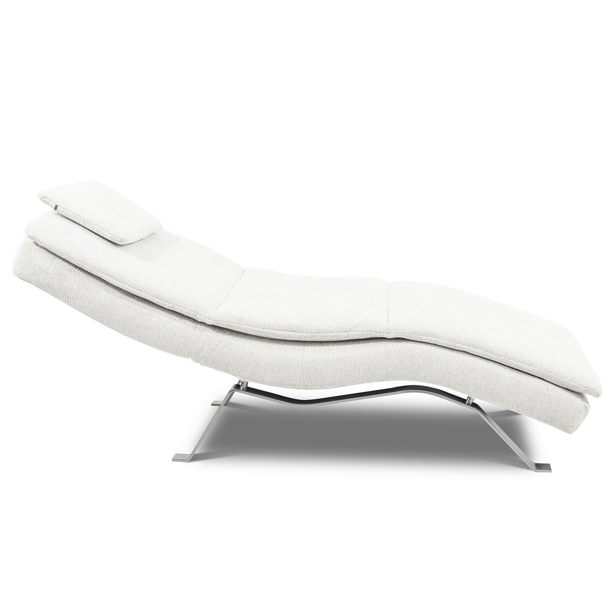 RELAXLIEGE in Chenille Creme  - Silberfarben/Creme, Design, Textil/Metall (65/95/171cm) - Celina Home
