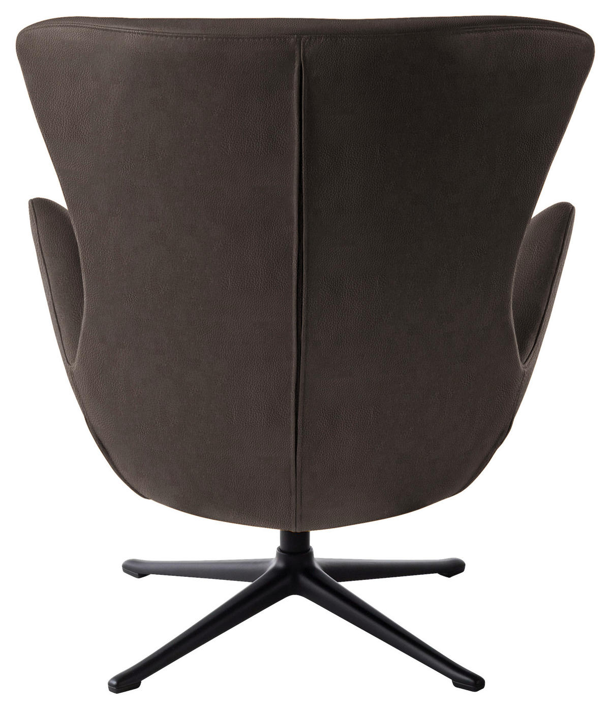 OHRENSESSEL in Dunkelbraun  - Dunkelbraun/Schwarz, Design, Leder/Metall (84/104/96cm) - home24