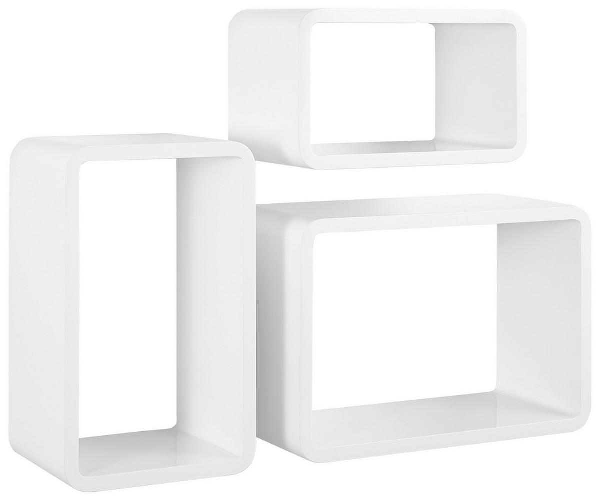 SET STENSKIH REGALOV - bela, Basics, leseni material (20-30/35-45/20cm) - Xora