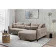 ECKSOFA  in Chenille Taupe  285/200 cm  - Taupe/Schwarz, MODERN, Textil/Metall (285/200cm) - Carryhome