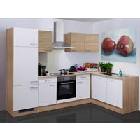 ECKKÜCHE 280/170 cm  in Weiß, Sonoma Eiche  - Alufarben/Weiß, MODERN, Holzwerkstoff/Kunststoff (280/170cm) - FlexWell