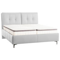 POLSTERBETT 160/200 cm  in Weiss  - Weiss/Schwarz, Konventionell, Leder/Holz (160/200cm) - Novel