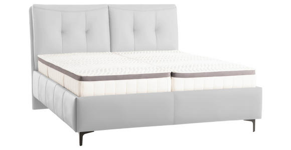 POLSTERBETT Matratze, Lattenrost, Topper Weiß 180/200 cm  - Schwarz/Weiß, KONVENTIONELL, Leder/Holz (180/200cm) - Novel