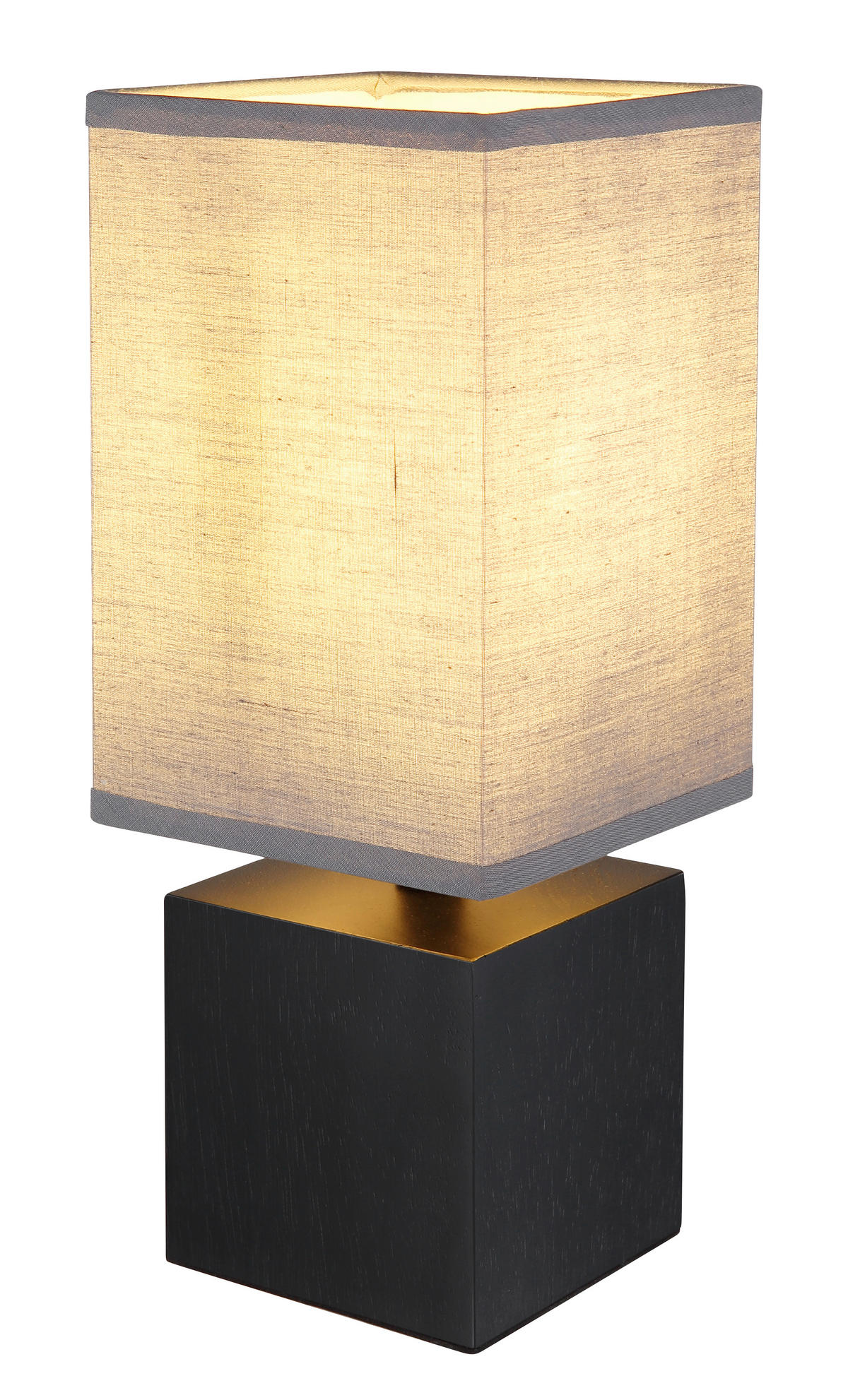 STOLNÁ LAMPA, E27, 12/12/30 cm - čierna/antracitová, Design, drevo/textil (12/12/30cm) - Novel