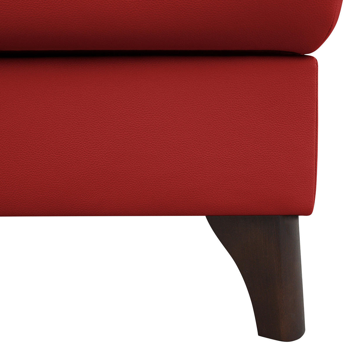 ECKSOFA in Lederlook Echtleder Rot  - Buchefarben/Rot, Design, Leder/Holz (238/168cm) - Livetastic