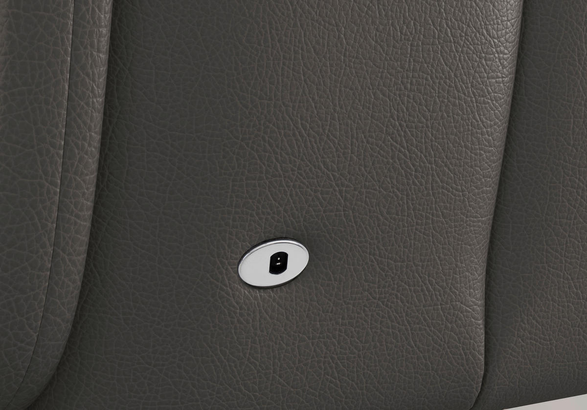 RELAXSESSEL TV TRIPLE SEVEN XTRA LARGE L3 Echtleder Kopfteilverstellung, Aufstehhilfe, Fußteilverstellung, Rücken echt    - Schwarz/Mokka, Basics, Leder/Metall (86/115/86cm) - Sit & More