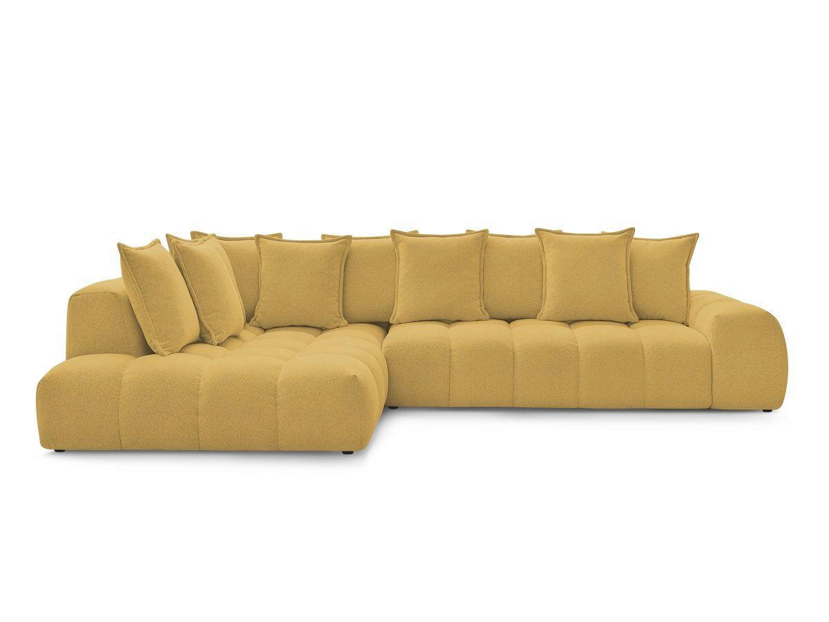 ECKSOFA Ottomane links  EVEREST Gelb Flachgewebe  - Gelb/Schwarz, MODERN, Kunststoff/Textil (210/352cm) - Livetastic