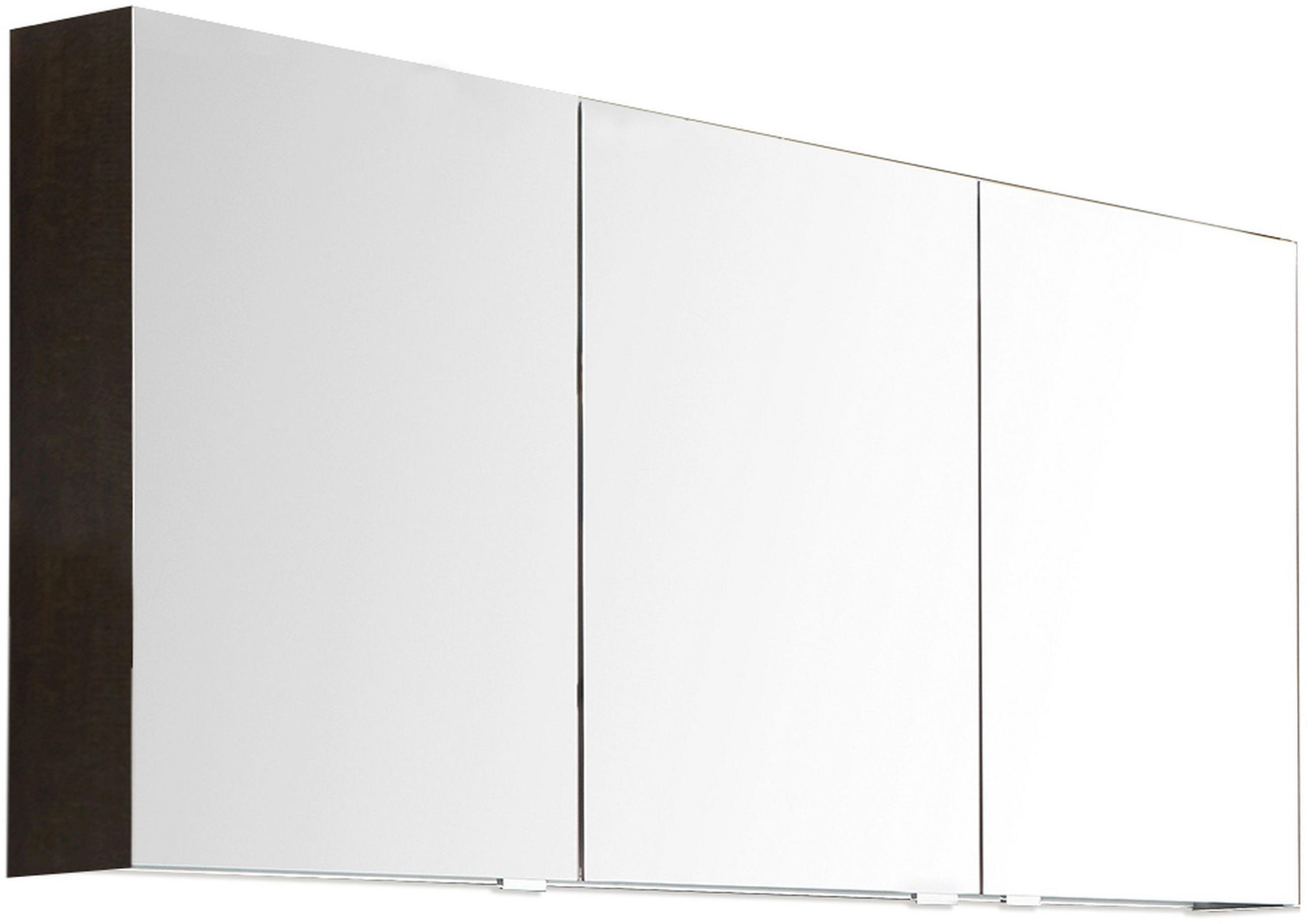 SPIEGELSCHRANK 122/64/15 cm  - Eiche dunkel/Chromfarben, MODERN, Glas/Holzwerkstoff (122/64/15cm) - Novel