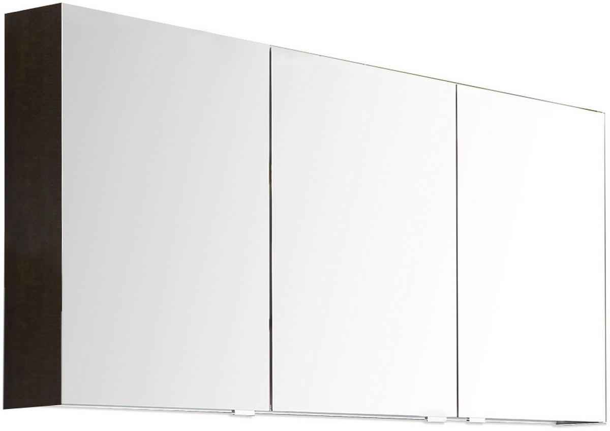 SPIEGELSCHRANK 122/64/15 cm  - Eiche dunkel/Chromfarben, MODERN, Glas/Holzwerkstoff (122/64/15cm) - Novel