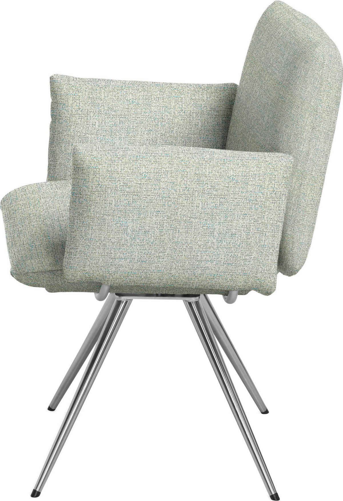 ARMLEHNSTUHL  Lederauswahl, Stoffauswahl Webstoff  - Edelstahlfarben/Hellgrün, Natur, Textil/Metall (72/90/65cm) - Venjakob