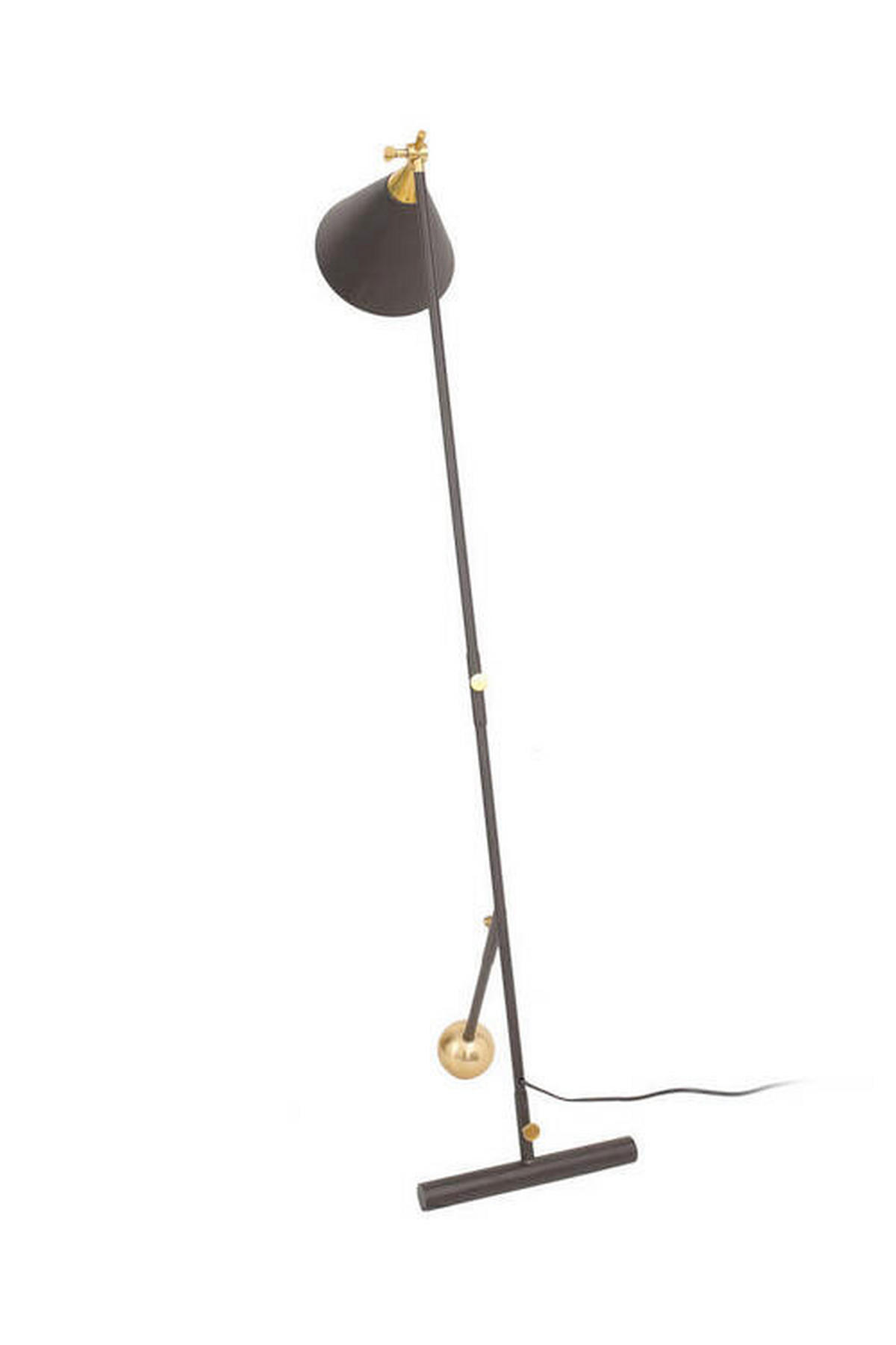 STEHLEUCHTE - Goldfarben/Schwarz, Design, Kunststoff/Metall (30/148/42cm) - Kayoom