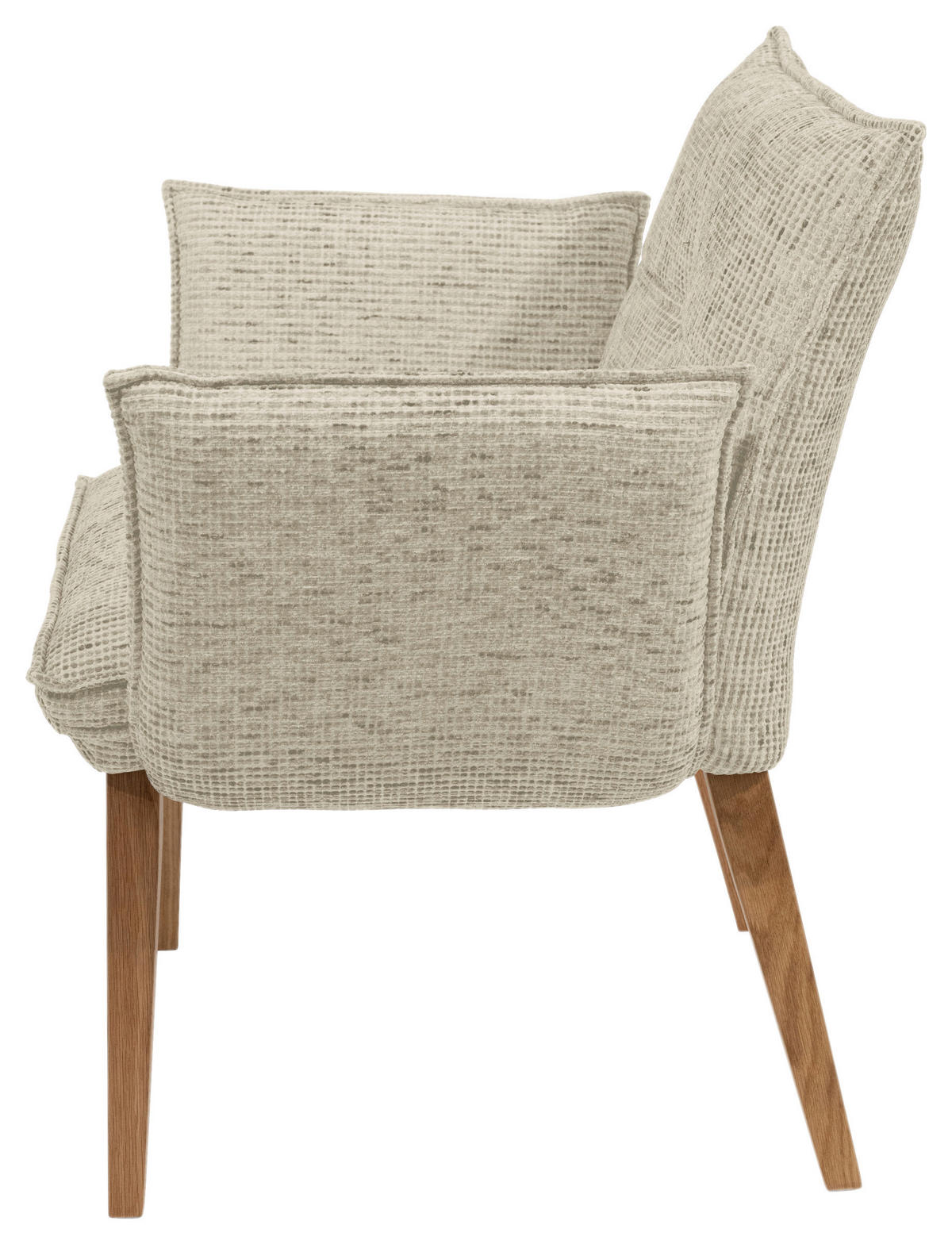 ARMLEHNSTUHL  in Chenille  - Eichefarben/Beige, KONVENTIONELL, Holz/Textil (72/86/65cm) - Valdera
