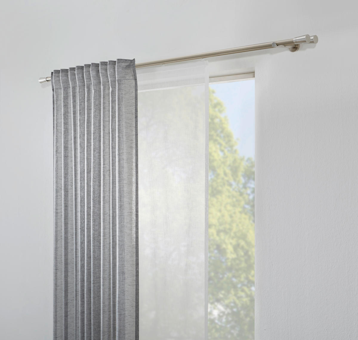 FLÄCHENVORHANG   halbtransparent  60/245 cm   - Weiß, KONVENTIONELL, Textil (60/245cm) - Novel