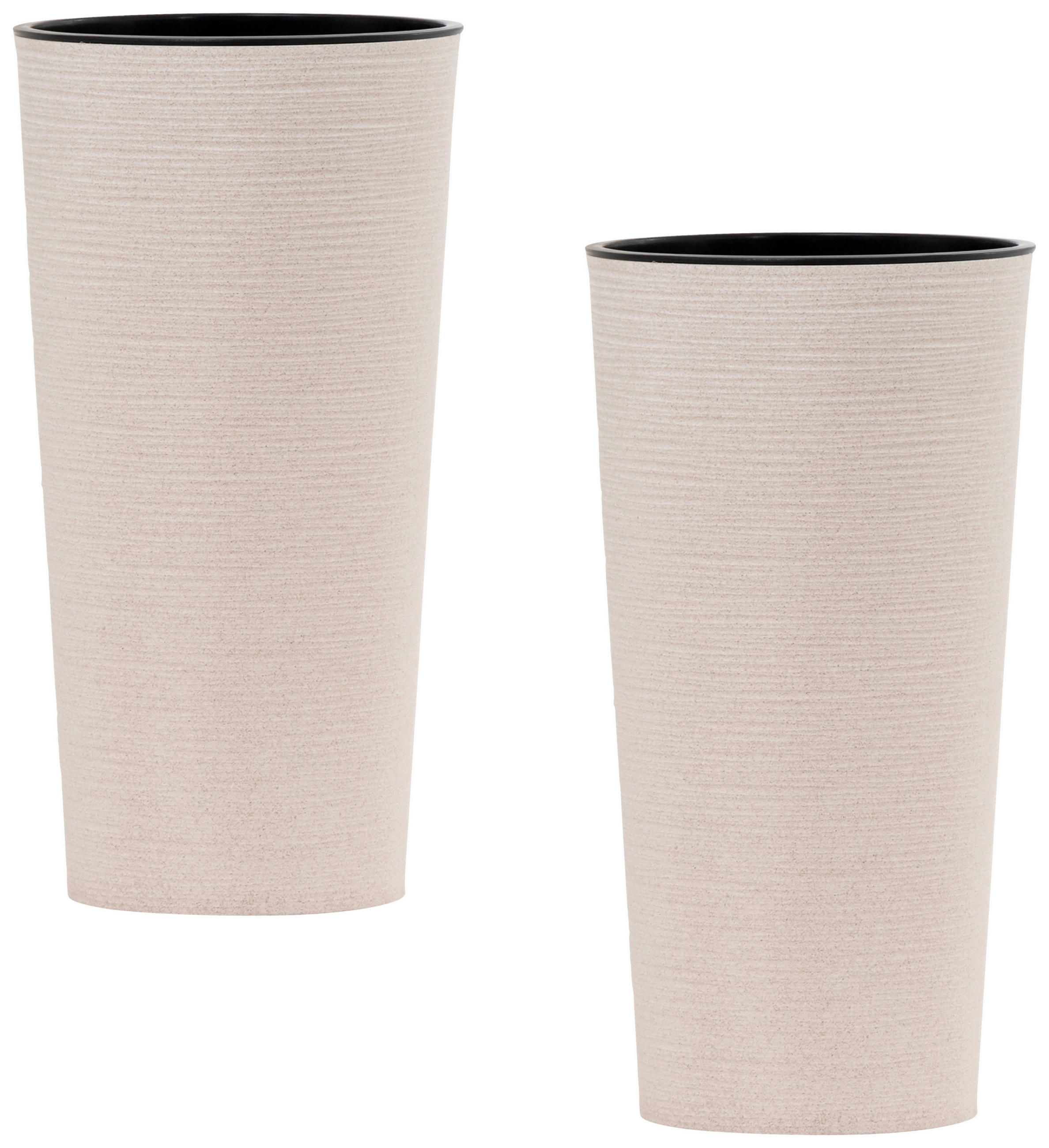 ÜBERTOPF-SET  2-teilig  - Creme, Basics, Kunststoff (25/46,5cm) - Siena Garden