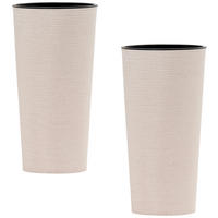 ÜBERTOPF-SET  2-teilig  - Creme, Basics, Kunststoff (25/46,5cm) - Siena Garden