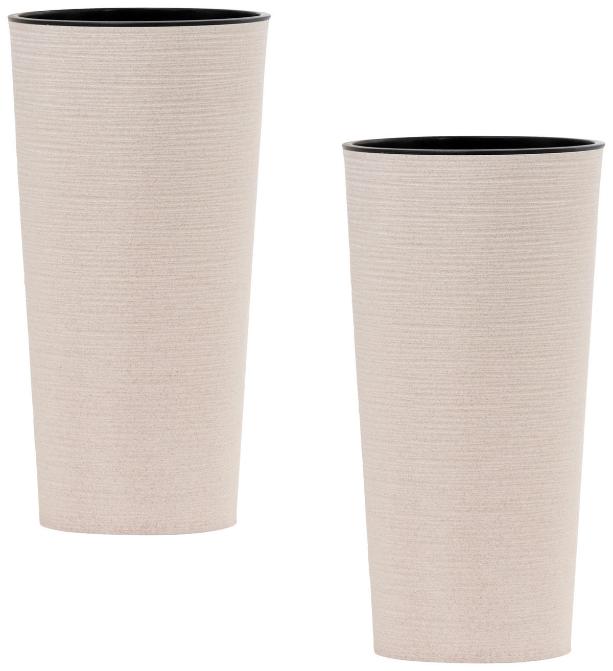 ÜBERTOPF-SET  2-teilig  - Creme, Basics, Kunststoff (25/46,5cm) - Siena Garden