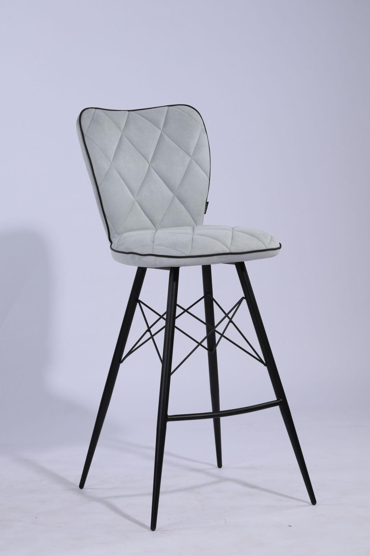 BARSKI STOL, svetlo zelena  - črna/svetlo zelena, Design, kovina/tekstil (43,5/106,5/53cm) - Hom`in