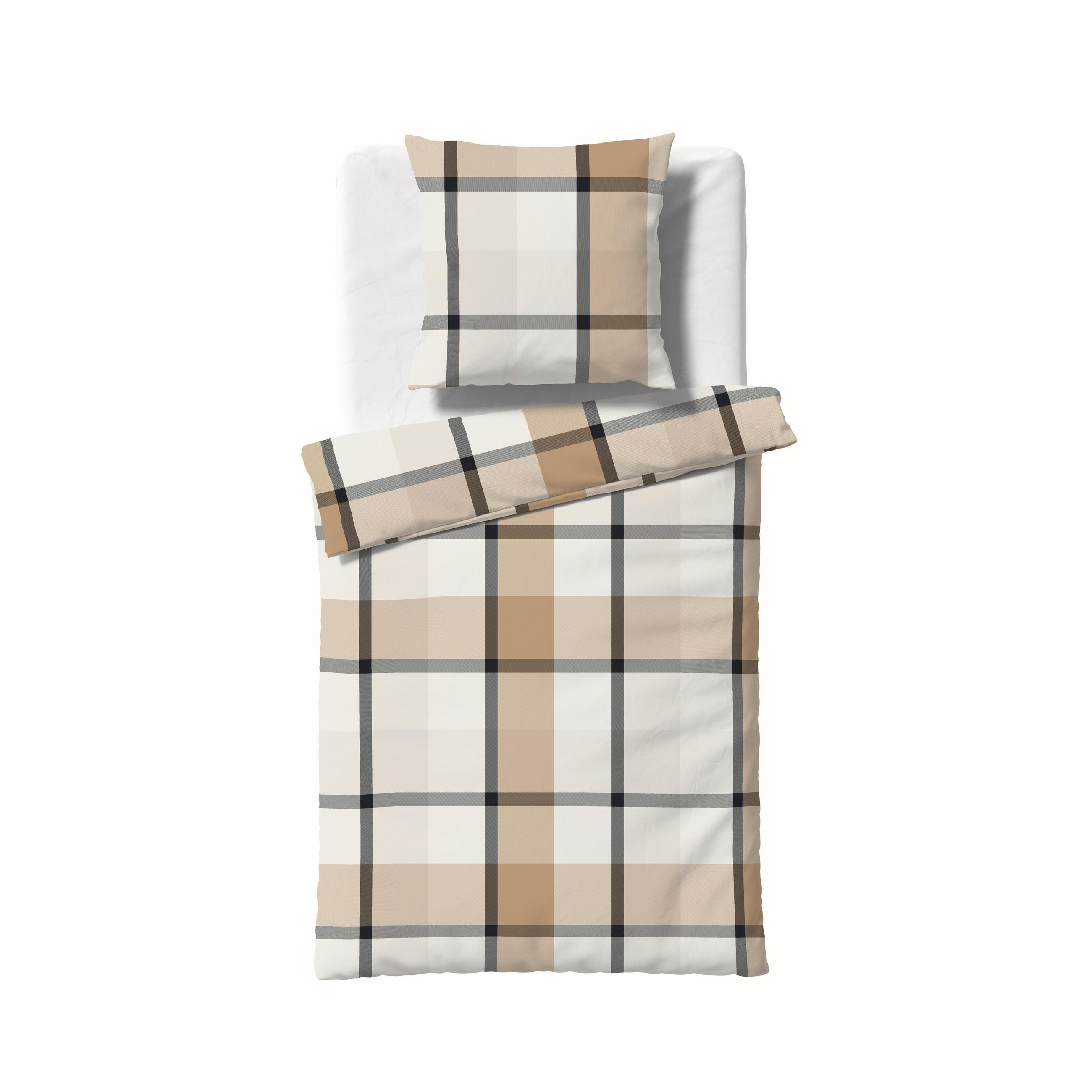 BETTWÄSCHE Lech Flanell 200/220 cm  - Beige/Grau, Basics, Textil (200/220cm) - Fleuresse
