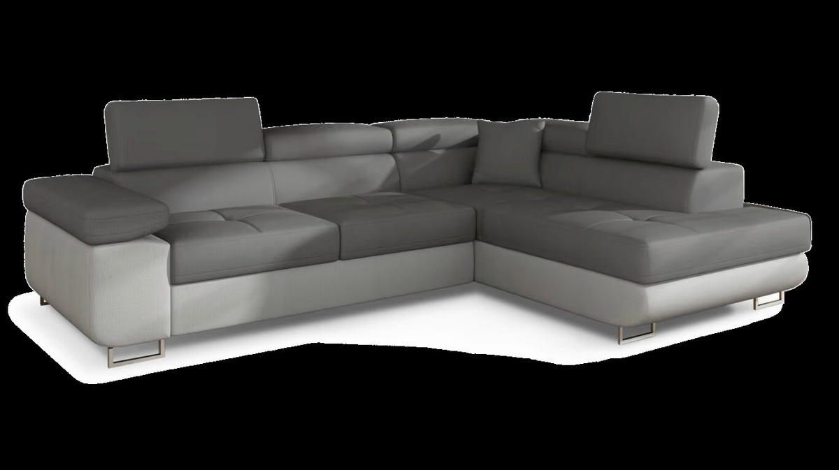 ECKSOFA  Grau, Hellgrau Textilgeflecht  - Chromfarben/Hellgrau, Design, Textil/Metall (272/203cm) - MID.YOU