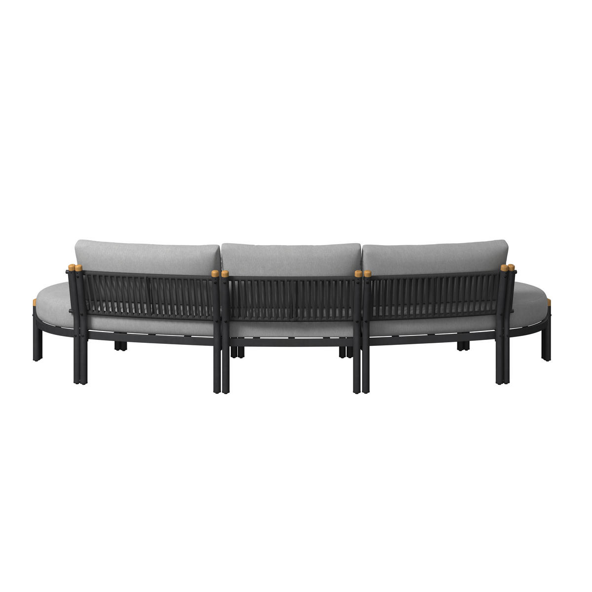 LOUNGE GARNITÚRA 3 részes   295/107/79 cm  - világosszürke/natúr színű, Design, fa/fém (295/107/79cm) - Ambia Garden
