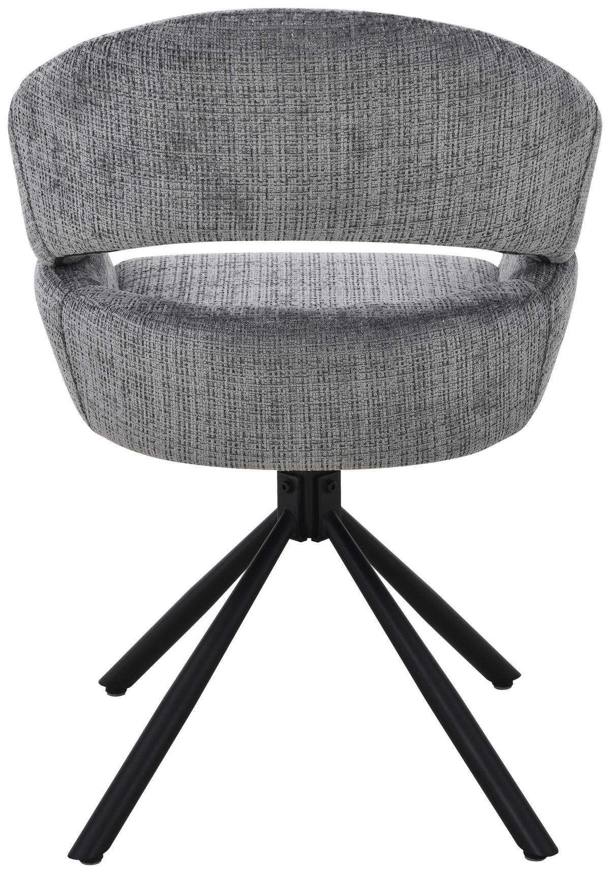 ARMLEHNSTUHL  Sitzfläche 360° drehbar Chenille  Grau  - Schwarz/Grau, MODERN, Holz/Textil (58/85/62cm) - Livetastic