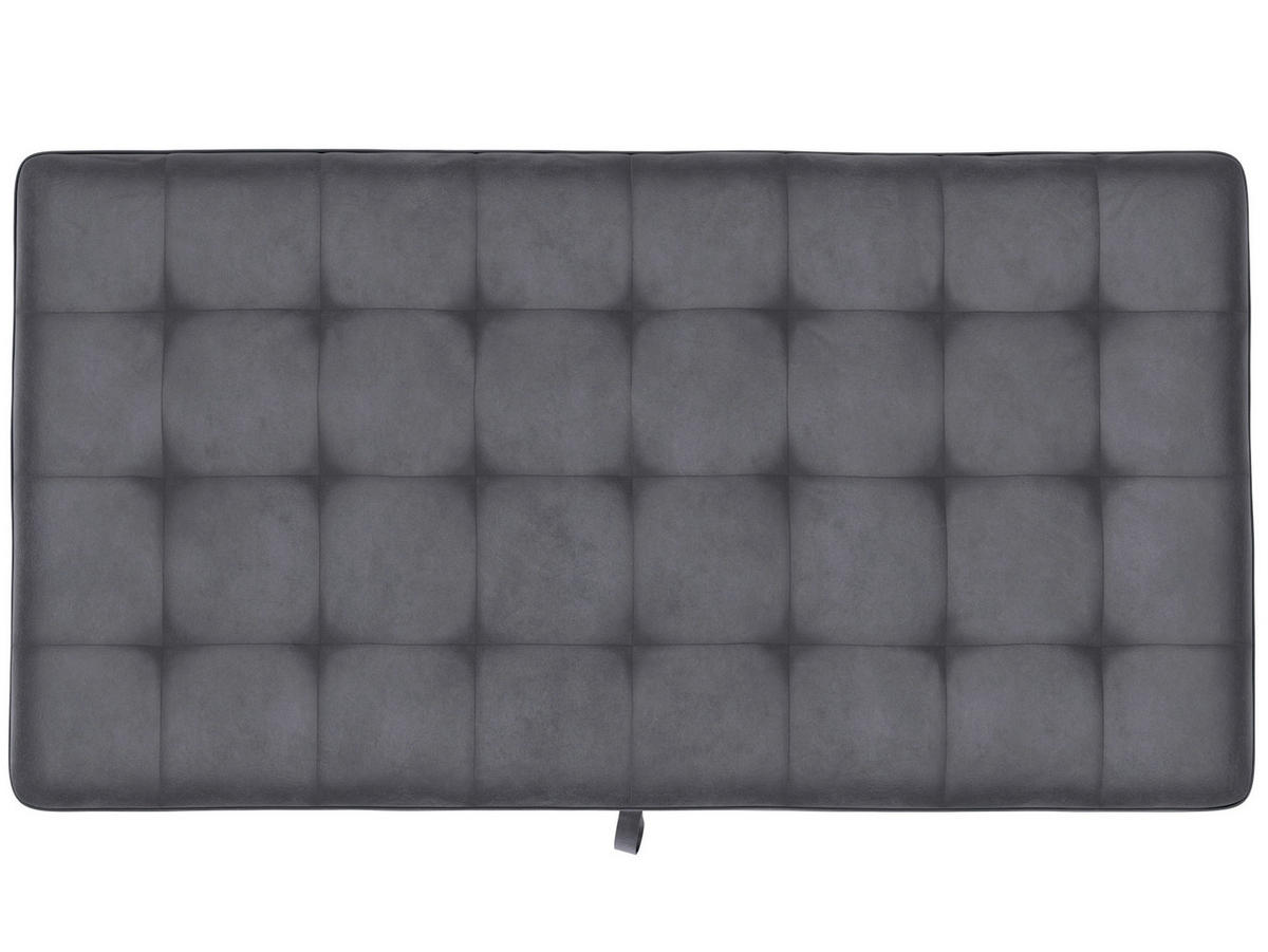HOCKER PALERMO Velours Dunkelgrau  - Dunkelgrau/Schwarz, Basics, Kunststoff/Textil (130/43/69cm) - Livetastic