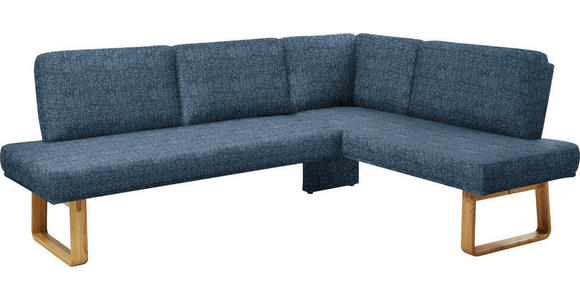 ECKBANK 240/174 cm  in Eichefarben, Dunkelblau  - Eichefarben/Dunkelblau, Design, Holz/Textil (240/174cm) - Dieter Knoll