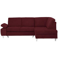 ECKSOFA in Flachgewebe Rot  - Silberfarben/Rot, Konventionell, Holz/Textil (255/186cm) - Cantus