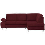 ECKSOFA in Flachgewebe Rot  - Silberfarben/Rot, KONVENTIONELL, Holz/Textil (255/186cm) - Cantus