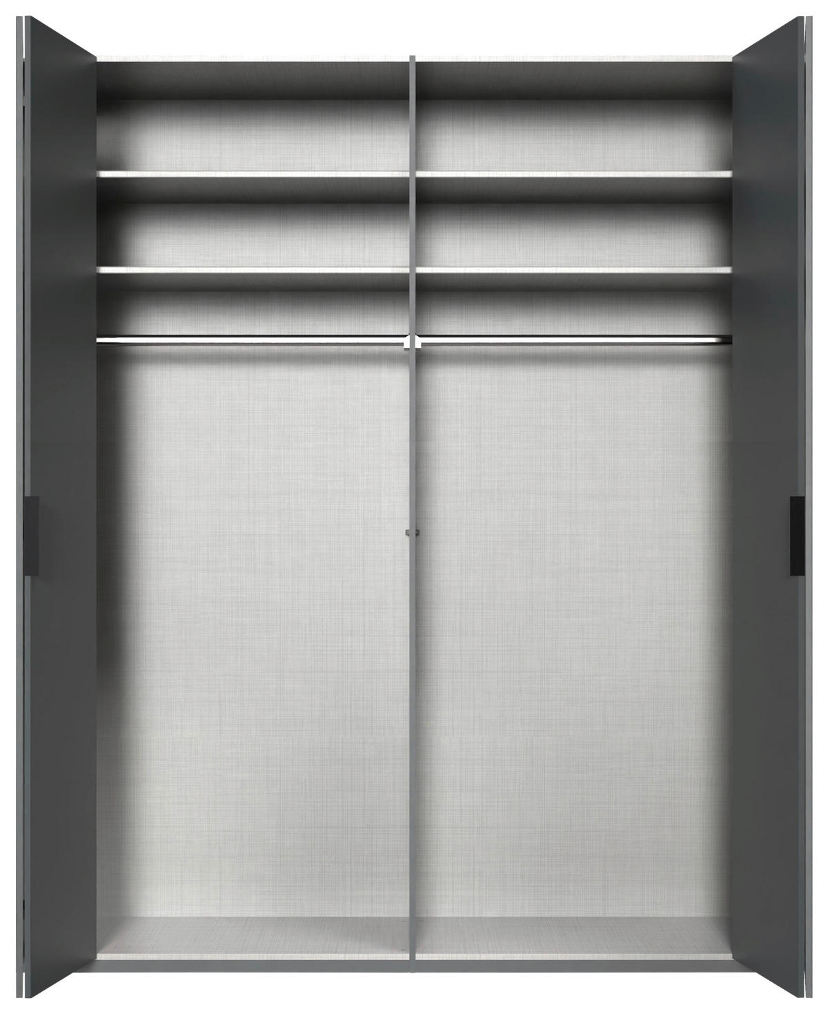 FALTTÜRENSCHRANK 200/236/58 cm 4-türig Graphitfarben  - Schwarz/Graphitfarben, Design, Holzwerkstoff (200/236/58cm) - Boxxx