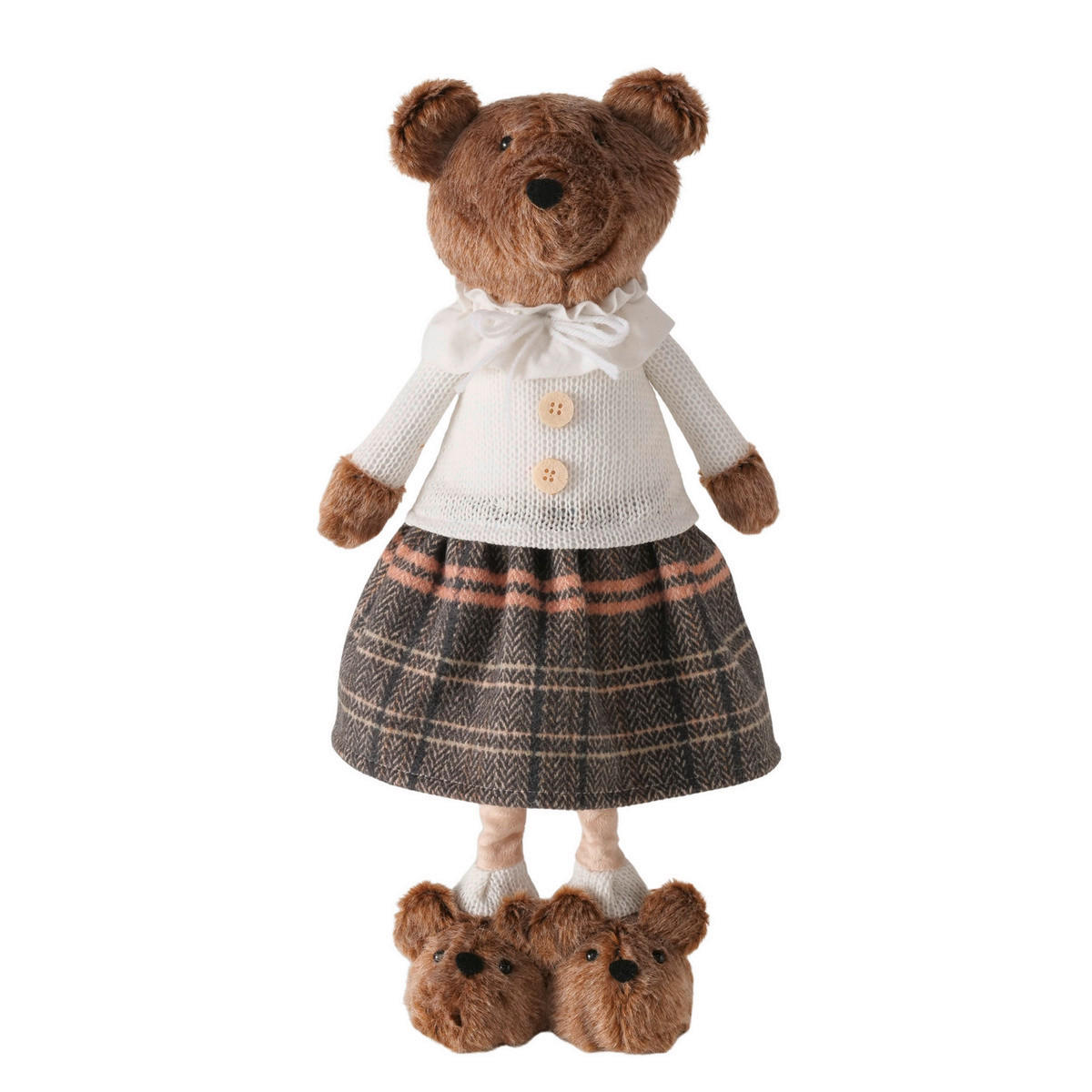 DEKOHIRSCH - Braun, Basics, Textil/Stein (23/14/57cm)