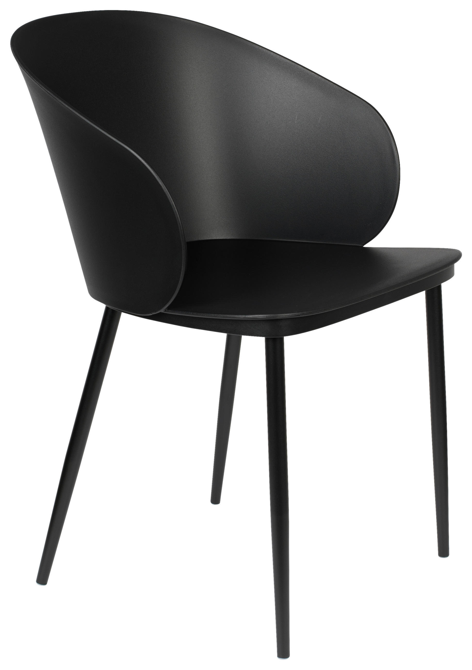 STUHL Schwarz  - Schwarz, KONVENTIONELL, Kunststoff/Metall (57/81/53,5cm) - Livetastic