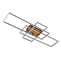 LED-DECKENLEUCHTE CCT 104/42/10,5 cm   - Schwarz, Design, Holz/Metall (104/42/10,5cm)