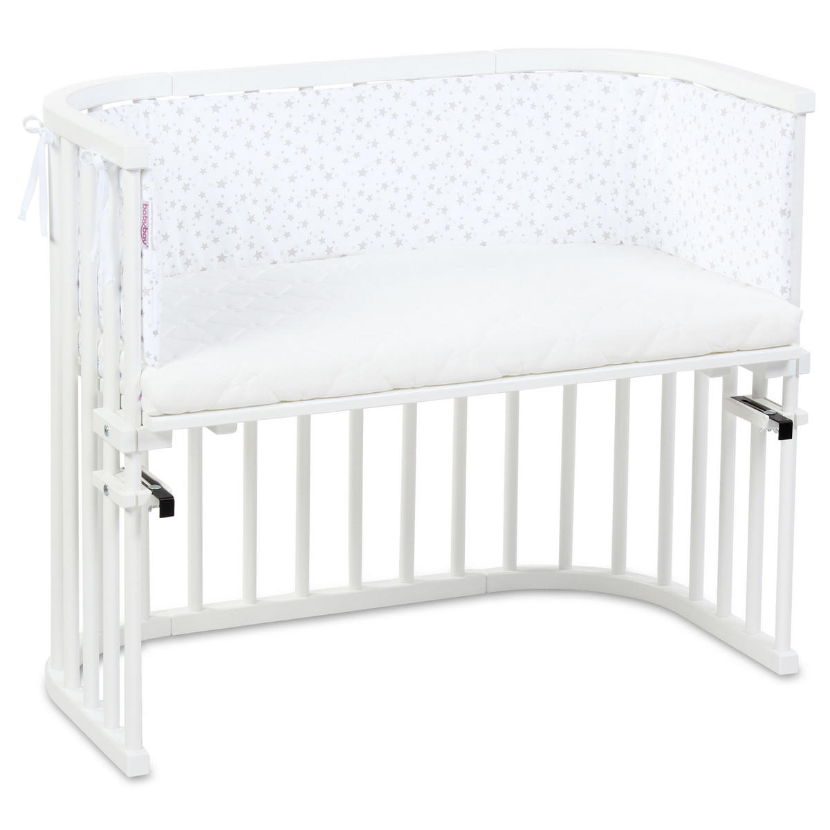 Nestchen Pique Babybay Original   24/149 cm  - Weiß/Grau, Basics (24/149cm) - Babybay