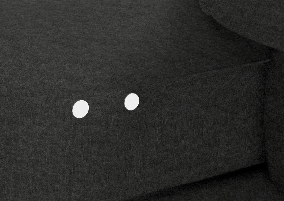 ECKSOFA in Velours Anthrazit  310/180 cm  - Anthrazit/Schwarz, Design, Textil/Metall (310/180cm) - Dieter Knoll