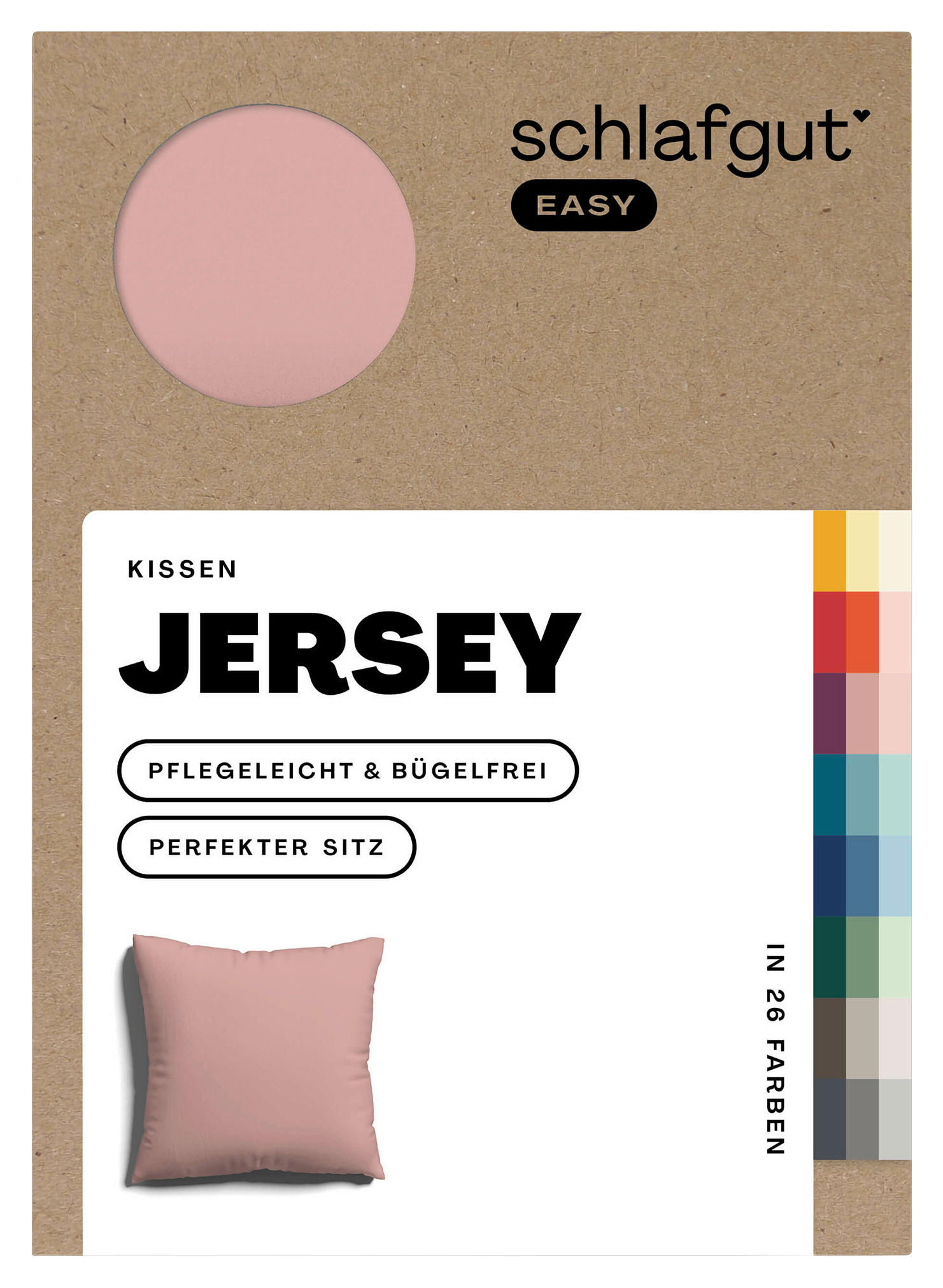 KOPFKISSENBEZUG EASY JERSEY 80/80 cm  - Altrosa, Basics, Textil (80/80cm) - Schlafgut