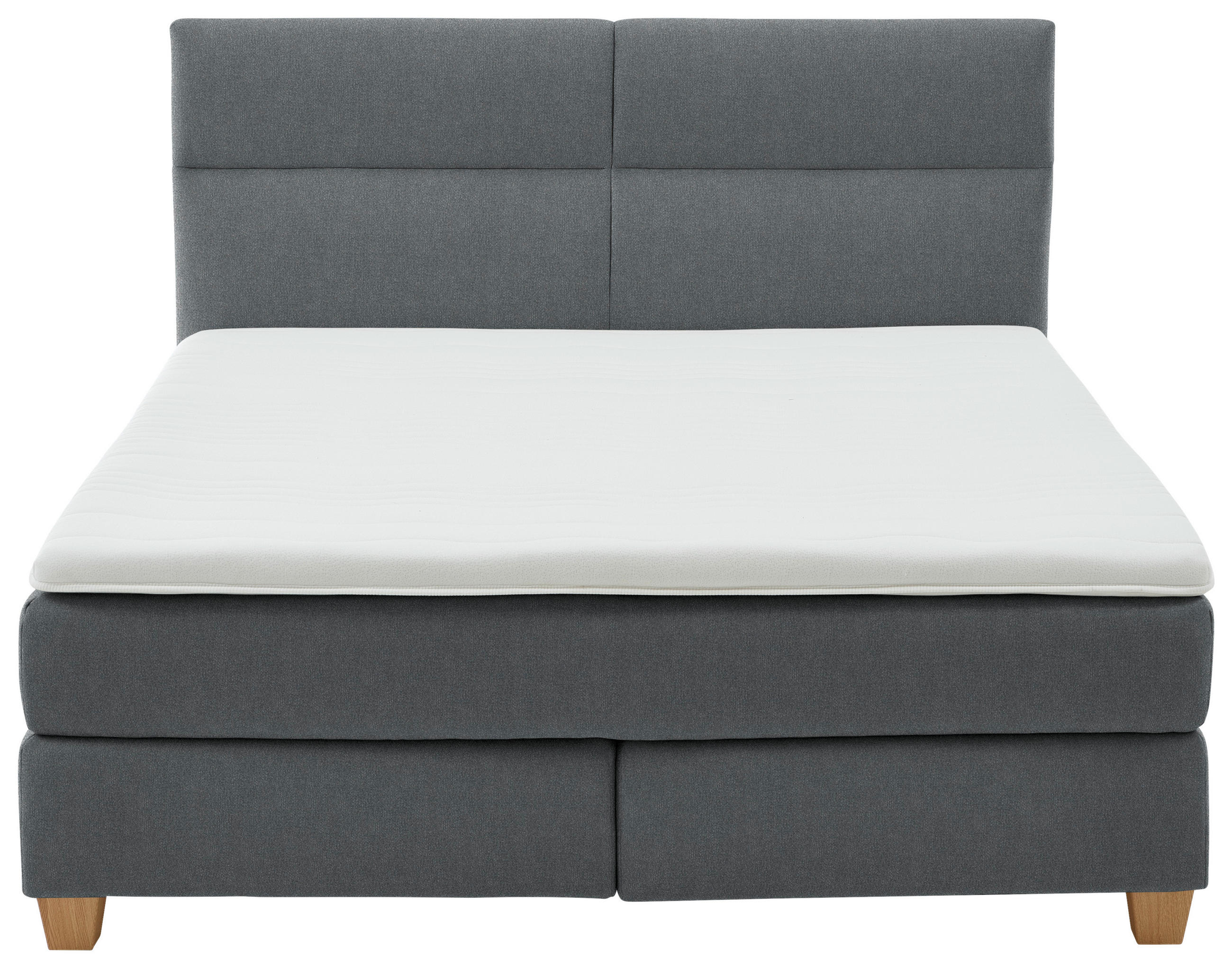BOXSPRINGBETT 180/200 cm  in Anthrazit  - Anthrazit/Naturfarben, MODERN, Holz/Textil (180/200cm) - Beldomo - Sleep