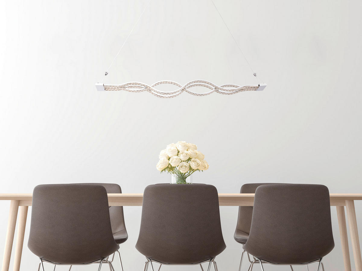 Lustră 95/7/140 cm  - alb/străveziu, Basics, plastic/sticlă (95/7/140cm)