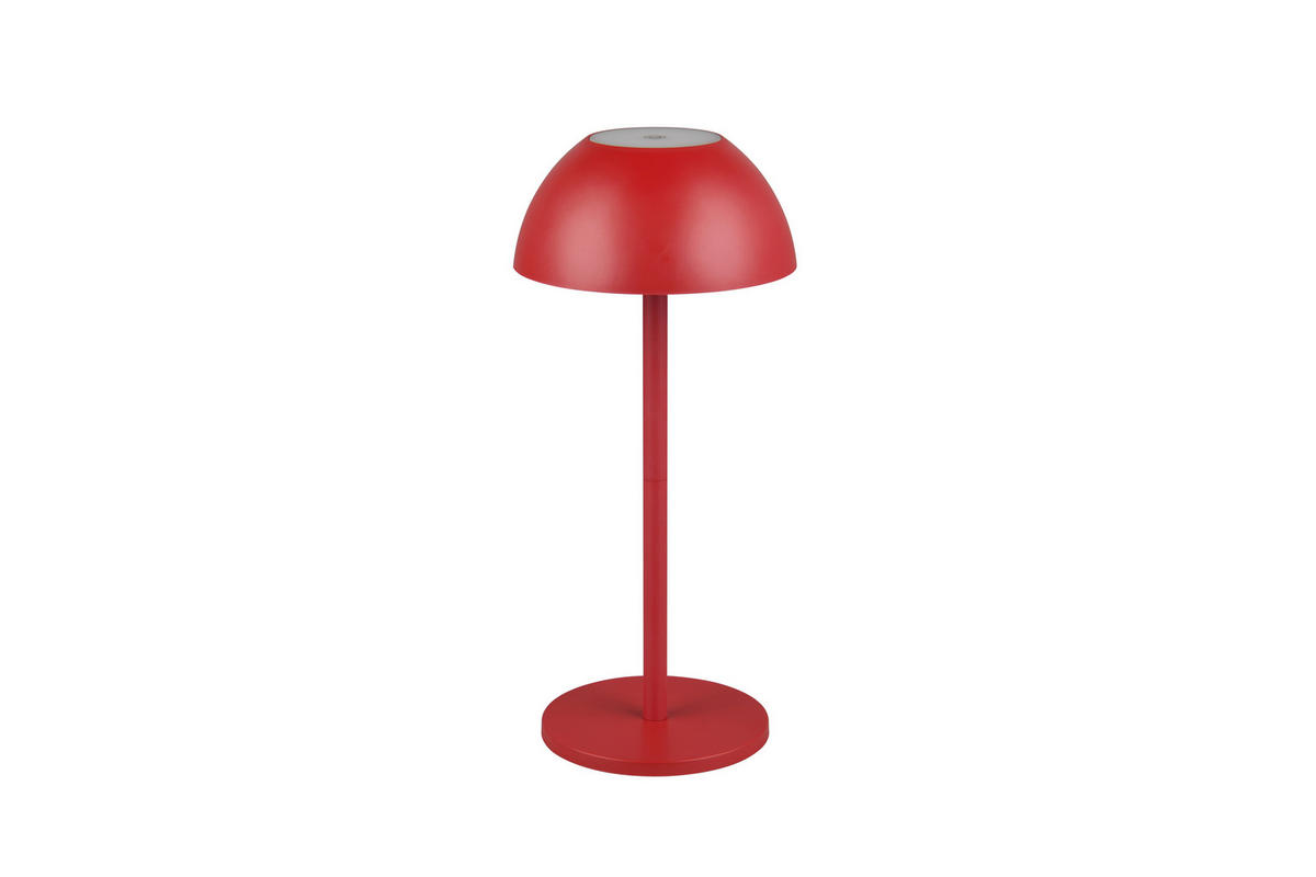 AKKU-TISCHLEUCHTE - Rot, Trend, Kunststoff (13,5/30cm)