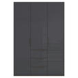 DREHTÜRENSCHRANK 151/223/61 cm,  in Graphitfarben, 3-türig  - Graphitfarben, Basics, Glas/Holzwerkstoff (151/223/61cm) - Novel