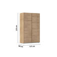 SCHWEBETÜRENSCHRANK  in Sonoma Eiche  - Sonoma Eiche, Design, Holzwerkstoff/Kunststoff (137/223/68cm) - Novel