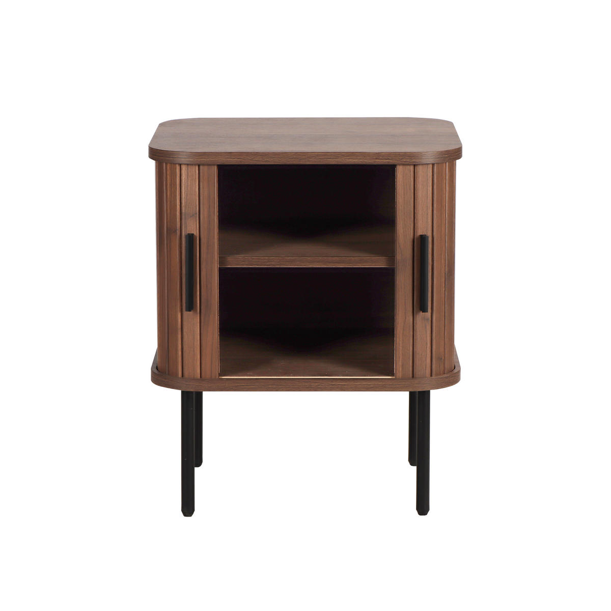 NACHTTISCH 45/55/40 cm  - Walnussfarben/Schwarz, Design, Holzwerkstoff/Metall (45/55/40cm) - Livetastic