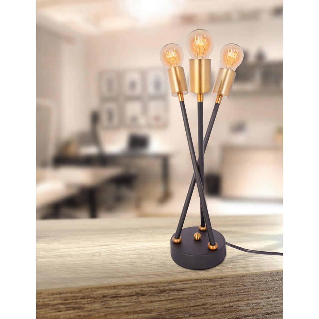 Thumbnail - Kayoom Tischleuchte, Schwarz, Gold, Metall, 20x20x45 cm, CE, Lampen & Leuchten, Innenbeleuchtung, Tischlampen, Tischlamp...