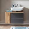 WASCHBECKENUNTERSCHRANK 85/56/35 cm  - Eiche Wotan/Grau, MODERN, Holzwerkstoff (85/56/35cm) - Held
