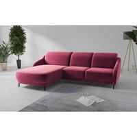 ECKSOFA BLUES V Aubergine Samt  - Aubergine/Schwarz, MODERN, Textil/Metall (191/271cm) - Sit & More