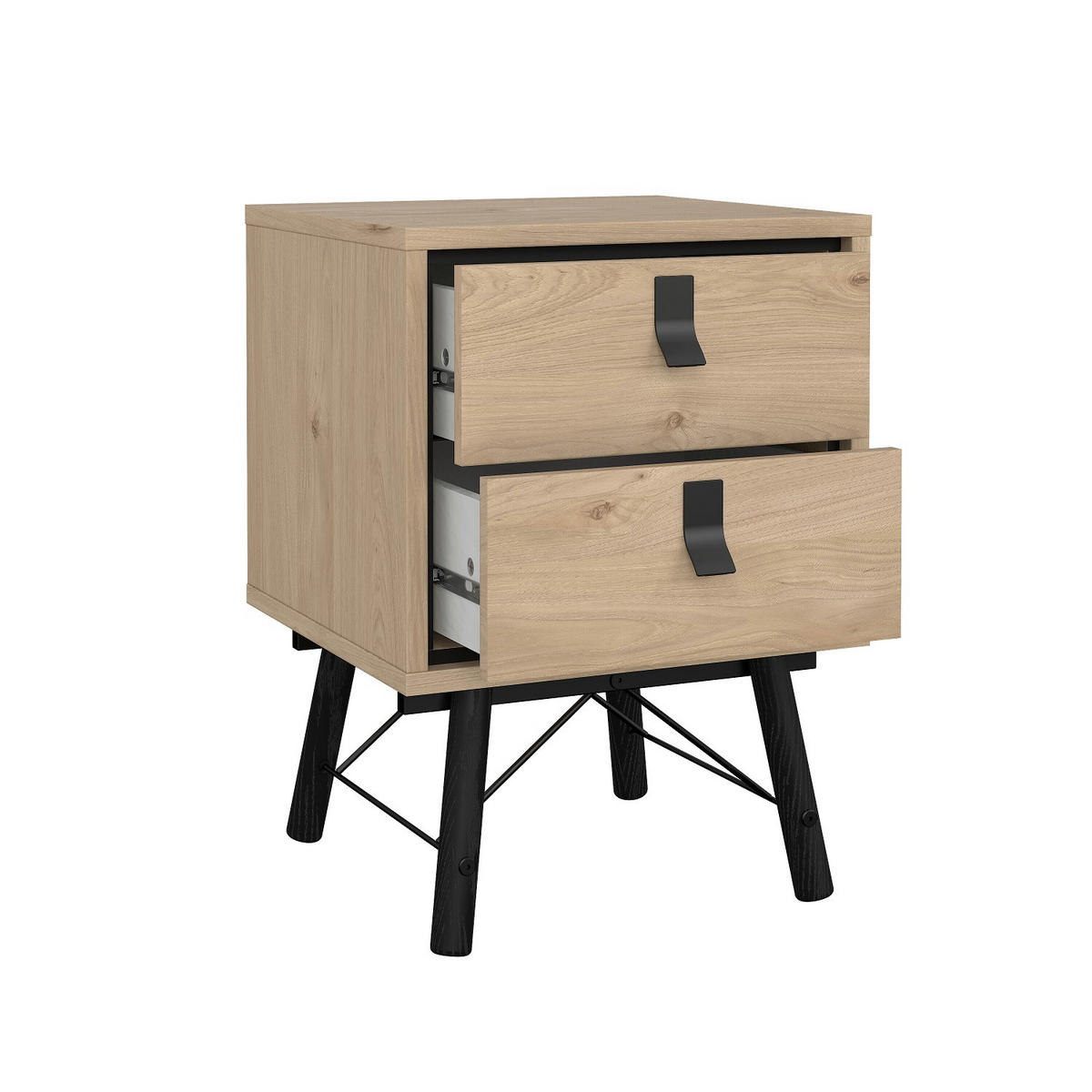NATTDUKSBORD i ekfärgad  - svart/ekfärgad, Design, metall/trämaterial (43,3/59,6/43,3cm) - Best Price