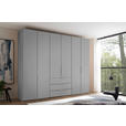 DREHTÜRENSCHRANK inkl. Zubehör 298/222/63 cm,  in Hellgrau, 6-türig  - Hellgrau/Alufarben, Design, Holzwerkstoff/Metall (298/222/63cm) - Dieter Knoll
