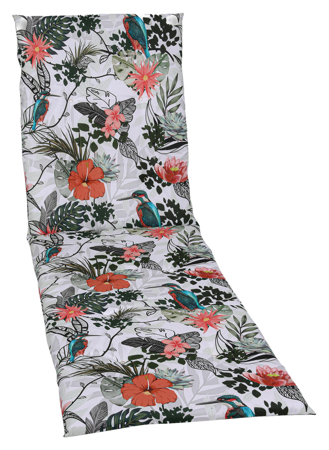 LIEGENAUFLAGE in Grün, Hellgrau Floral  - Hellgrau/Grün, Design, Textil (58/5/188cm)